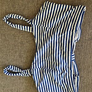 Blue and White striped crop top
